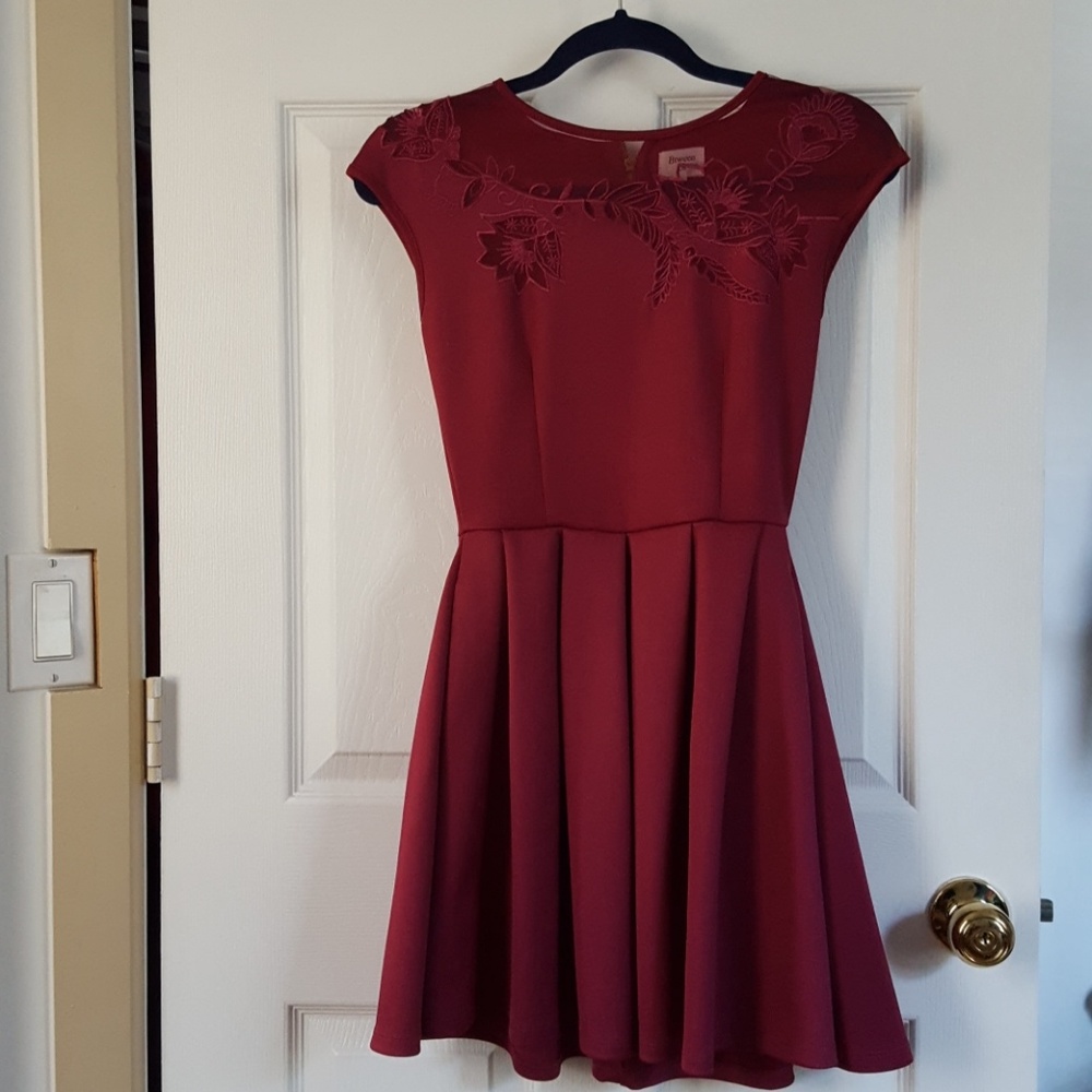 Embroidered mesh top spring dress